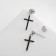 Earrings with rhinestones Xuping cross grace, black color in silver