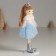 Interior doll "Princess in a blue dress with a white collar" 5.5x6.5x18 cm