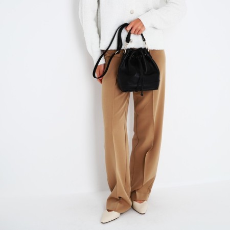Cross-Body bag on puff, black color-8