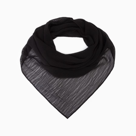 Textile scarf, black color, size 70x70