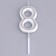 Candle in the Cake "European", number "8", 6 cm, silver