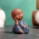 Figure "Little Buddha in thought" 4.5x3.5cm