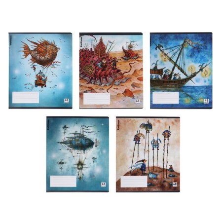Notebook of 48 sheets in the Erichkrause cage magic journey, with a plastic cover, 5v, mix