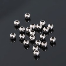 Crimp (clamping bead), 4 mm (set 20 pcs.), Silver color