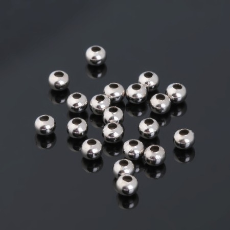 Crimp (clamping bead), 4 mm (set 20 pcs.), Silver color