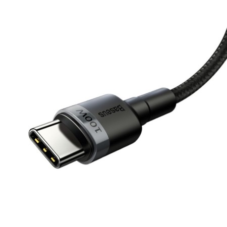 Cable Baseus, Type-C-Type-C, 5A, 100W, 2 m, gray+black-2