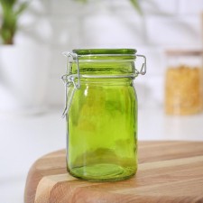 Банка стеклянная для сыпучих продуктов с бугельным замком «Оптима», 250 мл, 6,5×11,5 см, цвет МИКС