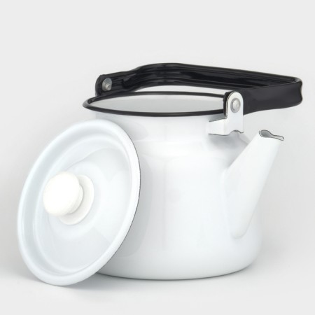 Kettle, 2.3 l, without a decolle, enameled cover, induction, white color-1