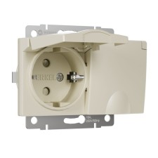The w1172203 groove is double moisture protection, with grounding, with protective lids and curtains, ivory