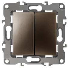 Double switch, 10AX 250V, IP20, era12, bronze