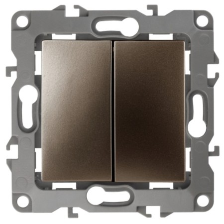 Double switch, 10AX 250V, IP20, era12, bronze