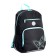 School backpack, 40 x 25 x 13 cm, Grizzly, ergonomic back, laptop department, black/turquoise