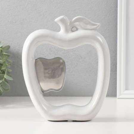 Souvenir Ceramics "Abstraction. Apples" White with silver 17x5x20.5 cm-3