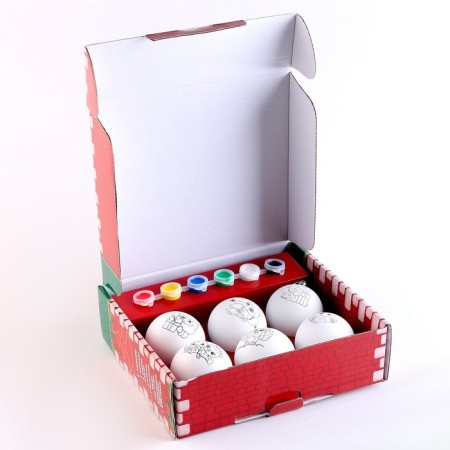 Set for creativity. Christmas balls for coloring "Winter History", 6 pcs-8