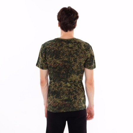T -shirt male camouflage pixel, green color, size 46-2