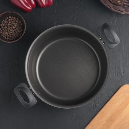Consul pan, 4.2 l, d = 24 cm, glass cover, black color-2