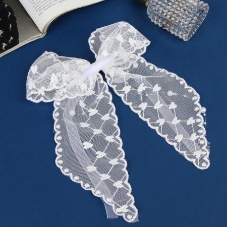 Hair elastic band Bant "Schoolgirl" Galant Lace Disor, 24x17 cm, White-2