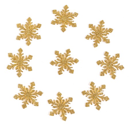 Decor "Snowflakes", set 9 pcs., Color gold