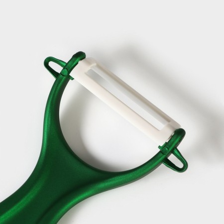 Kitchen kit on the stand “bend”, 5 objects: 4 knife, 7.5 cm, 10 cm, 13 cm, 15 cm, vegetable cleaning, green color-4