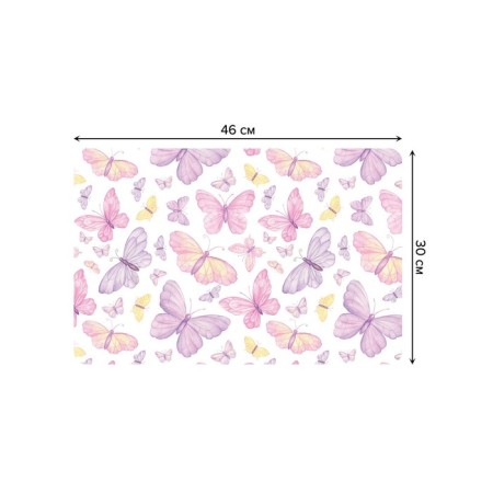A set of napkins for setting the table "Tender butterflies", rectangular, rounded edges, size 30x46 cm, 4 pcs-2