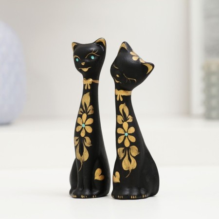 Figure "Love Cats" set 2pcs Black 4x4x11cm-1