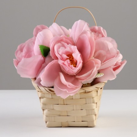 Wicker basket, D14 x 13 x H6.5 x 11 x 20 cm, bamboo-1