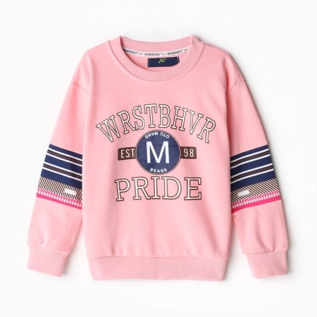 Sweatshirt for girls, light pink color, height 146-152 cm
