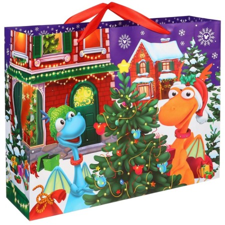 Gift package "New Year" 40x31x11.5 cm, Mickey Mouse and Dragon-1