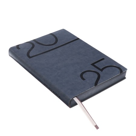Dated 2025 diary, Escalada, A6+ 176 sheets, soft cover, artificial leather, pancake embossing, tinted block 70 g/m2, gray-2