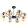 ARISA chandelier 8he27 40W black and gold 80x80x40 cm