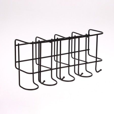 Nasten umbrella stand, with hooks, metal, 7 × 12 × 26 cm, black-1