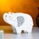Kashpo wooden "Elephant" Small, 19x7x14 cm, oak, white