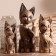 Souvenir tree "Cats with mirror inserts" Mokko (set of 3 pcs) h = 25.30.40 cm
