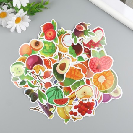 Plastic stickers "Fruit" set 60 pcs 10x12 cm