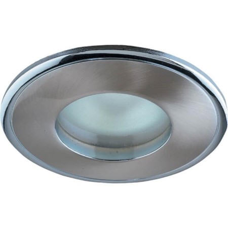 Built -in lamp Novotech, 50 W, GX5.3, 12 V, 74x74 mm, d = 74 mm, silver color