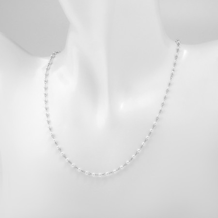 Beads with pearls "Olympia" trio, color silver, 45cm-2