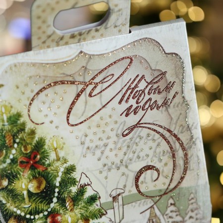 Gift box "House with a Christmas tree", 9.1 x 7 x 15.7 cm-3