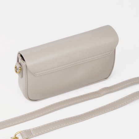 Lightning bag bag, external pocket, long belt, beige color-1