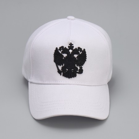 Men's cap "Coat of arms", white color, rr 56-2