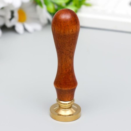 Printing for wax with a wooden handle "Royal Rose" 9x2.5x2.5 cm-2