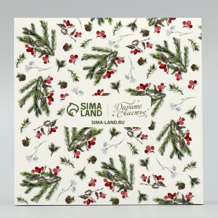 Makarun box “Miracle will happen”, a wreath, 12 x 12 x 3 cm, New Year-5