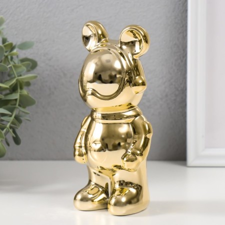 Souvenir ceramics "Mishka-cosmonaut" gold 8x6x18 cm-3