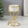 Ceramics candlestick, 1 candle “spiral” white with gold 6.8x6.7x11.3 cm