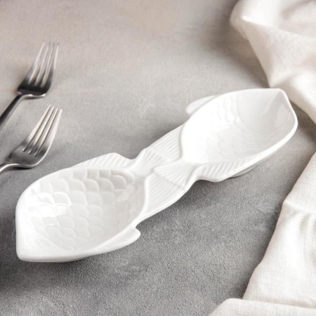 Menzhitsa ceramic 2 cells "Fish", 27 × 9 × 3 cm-1