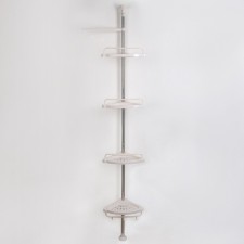 Shelf 4-tier sliding, 100 (260) × 33.5 × 21.5 cm, white color