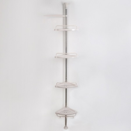 Shelf 4-tier sliding, 100 (260) × 33.5 × 21.5 cm, white color