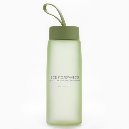 Glass bottle for water "Everything will work out", 450 ml-1