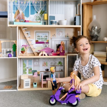 Duke Paramo Doll Wooden "Madelin Avenue", four -story, with furniture-2