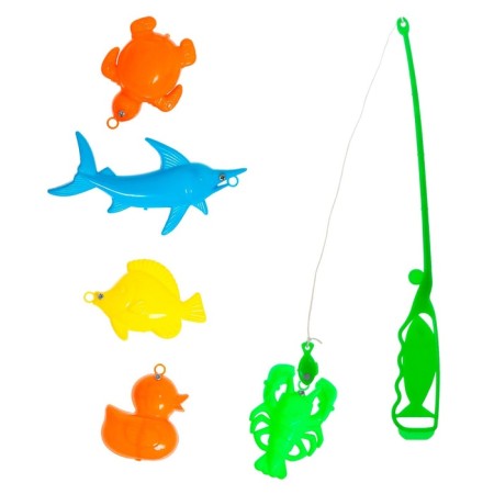 Magnetic fishing "Bright fish", 1 fishing rod, 5 fish, color mix-6