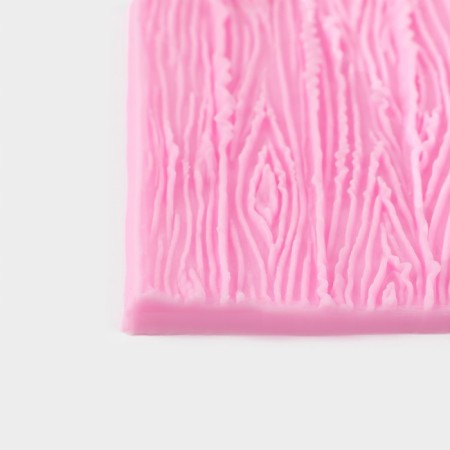 Mold Dolyana "Bark of Tree", silicone, 10.5 × 10.3 × 0, 3 cm, pink color-3